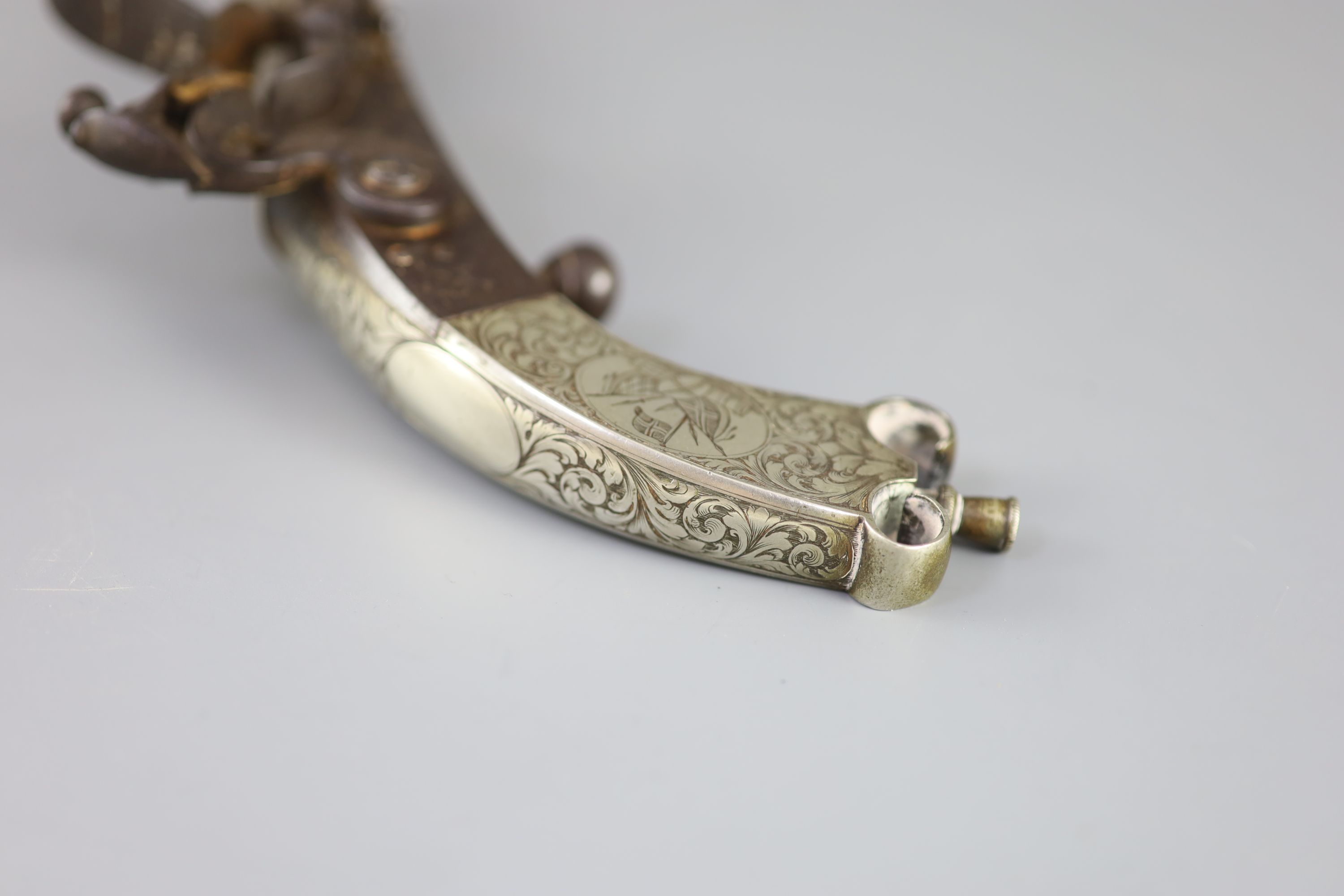 A good Scottish all-metal flintlock belt pistol c.1830, 24cm long